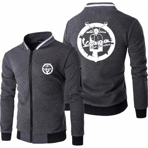 2021 New Spring Autumn Mens Vespa Logo Jacket Long Sleeve Sportswear Casual Zipper Hoody Male Sweatshirts Tops