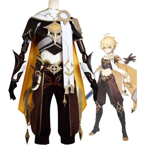 New Game Genshin Impact Traveler Cosplay Costume Aether Cosplay Costumes Outfit Women/Men Halloween Costumes