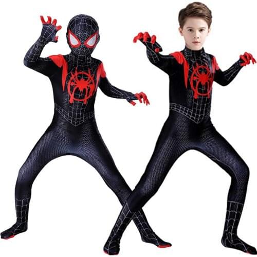 New Far From Home Cosplay Costume Spider Super Bodysuit Spandex Suit for Kids Custom Made