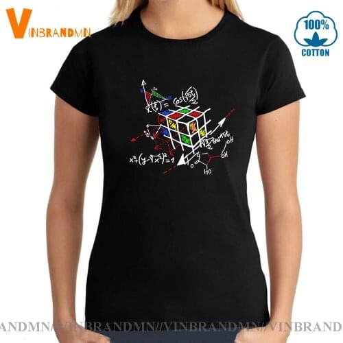 New Designer Geometric Cube Rainbow Math Magic T Shirts Factorization Cellular Relativity The Big Bang Theory Funny woman Tshirt