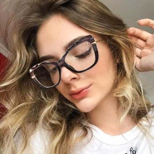 Square Eye Glasses For Women Trendy 2020 Vintage Eyewear Frame Clear Transparent Blue Light Glasses For Computer Eyewear
