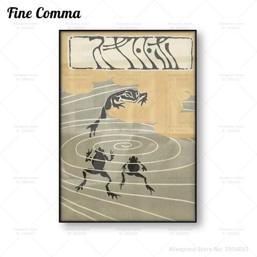 Let me have a rest Funny Frog Art Vintage Poster Antique Japanese Art Canvas Print Wall Art Decor Home Decoration Room Picture
