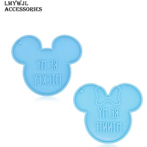 DIY Classic Epoxy Resin Bowknot Mouse Head Keychain Pendant Mold Bag Jewelry Pendant Chocolate Cake Decoration Material