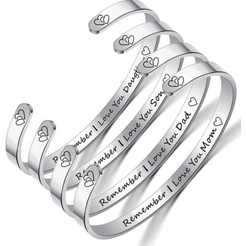 Width 6mm new trendy stainless steel charm cuff opening heart bangles for women girl 2021 new christmas family party gift