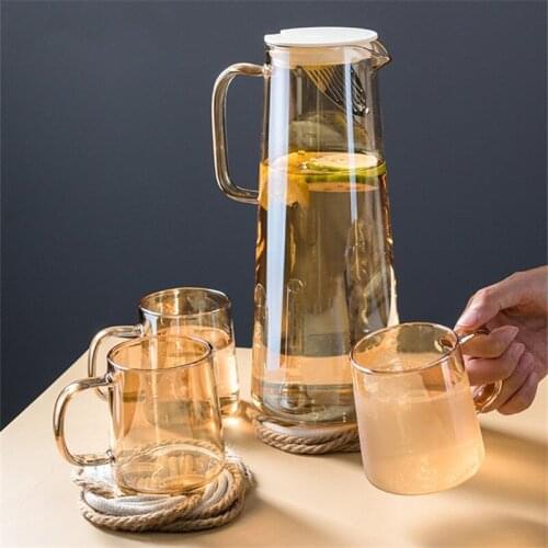 Nordic Heat Resistant Glass Teapot Large Capacity Juice Jug Household Coffee Pot Office Tea Pot Water Bottle Kettle Drinking Cup
