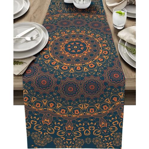 Mandala Pattern Classical Modern Table Runners Holiday Party Wedding Decoration Tablecloth Living Room Dining Table Accessories