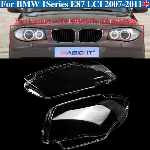 MagicKit Car Headlight Headlamp Lens Replacement Cover For BMW 1 Series E82 E87 2007-2011