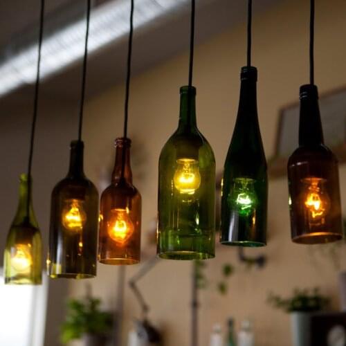 Mediterranean creative bottle pendant cafe bar coffee shop,bar shop Red wine bottle chandeliers