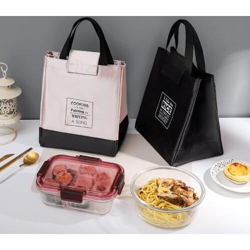 Large Capacity Lunch Bag Food Thermal Fresh-Keeping Tote Women Men Outdoor Picnic Portable Insulated Storage Waterproof Hangbag
