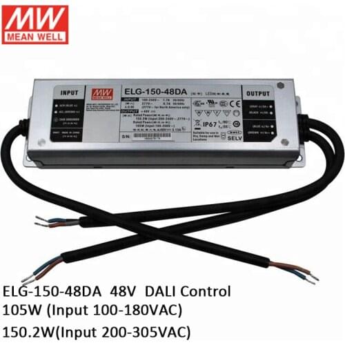 MEAN WELL ELG-150-48DA 150W 48V Dali LED Driver 110V/220V AC to 48V DC 3.13A 150W DALI control IP67 waterproof LED Power Supply