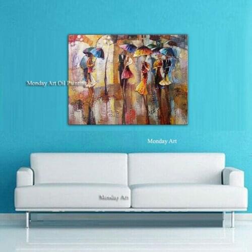 Textured Ballet Dance Picture Wall Art Home Decoration art for Living Room Hand-painted Modern Abstract Oil Painting on Canvas