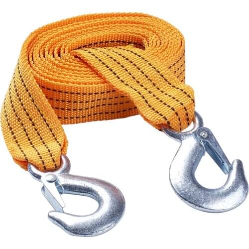 3 Tons Heavy Duty Tow Strap with Hooks Car Truck Tow Cable 3Metres Long Towing Strap Rope
