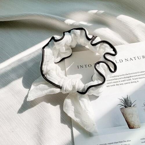 New Korean Cotton Lace Butterfly Hairband Female Solid Color Headband