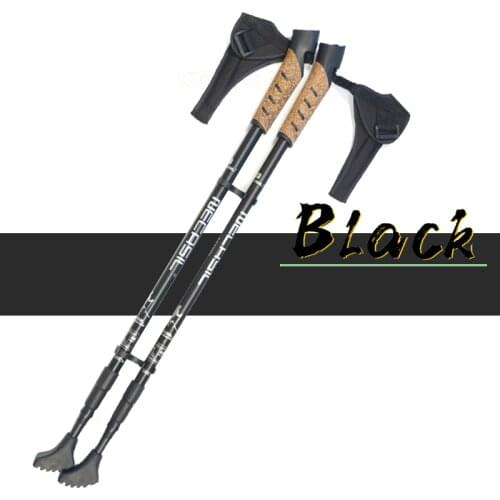 Fonoun Walking Sticks 1 Pair Climbing Alpenstock 65-135cm Antiskid Wear Resistance Light Shock Absorption FG301