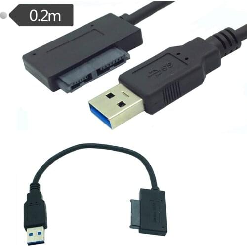 1pc USB 3.0 TO SATA 13p Slimline 7+6 Pin 13 Pin Female DVD Adapter Cable