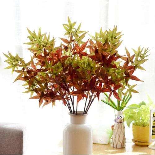 10pcs Artificial Maple Leaves Branch Flowers For Wedding Party Home Holidays Venue Decoration Bouquet DIY Making