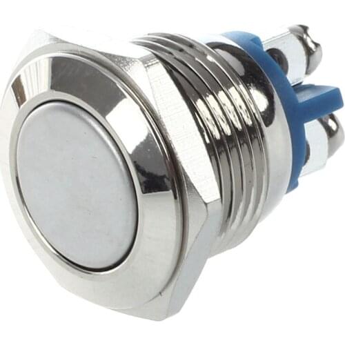 16mm Flush Mounted Momentary SPST Stainless Round Push Button Switch