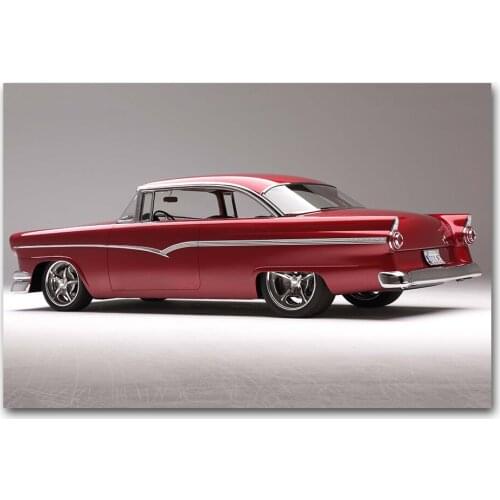 1956 Ford Victoria Classic Car Posters Canvas Cloth Fabric Prints DIY Framed Paintings Wall Art Picture for Living Room