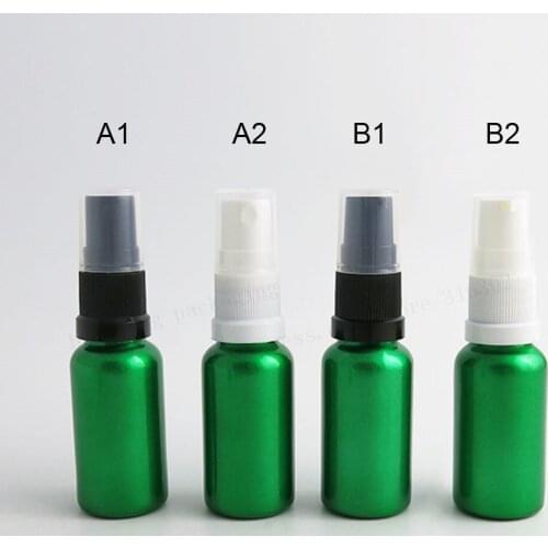 200 x 20ml Paint Green Glass Essential Oil Bottle with Lotion Pump Mist Sprayer 20cc Green Glass Perfume Bottles Containers