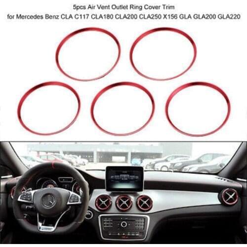 5Pcs/set Air Vent Outlet Ring Cover Trim Red For Mercedes Benz CLA C117 CLA180 CLA200 CLA250 X156 GLA GLA200