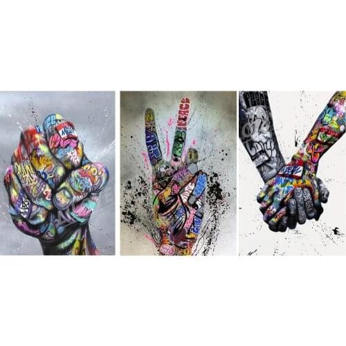5D diamond painting street graffiti embroidery lover hand art wall poster cross stitch kit picture mosaic decoration gift DF64