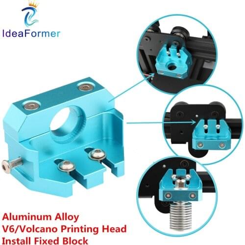 Aluminum Alloy V6/Volcano Print Head Install Fixed Block For CR-10 CR10S ENDER-3 ENDER-3 PRO ENDER 5 ENDER-5 PRO E3D Type Hotend