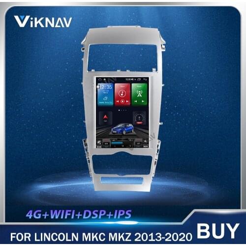 10.4 Inch Android Vertical Screen Car Radio GPS Navigation Heat Unit for Lincoln MKC MKZ 2013-2020 Car Multimedia Player Stereo