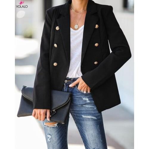 Green Blue Yellow Black White Blazer Women Office Formal Double Breasted Buttons Blazer Plus Big Size Women Blazers Drop Ship