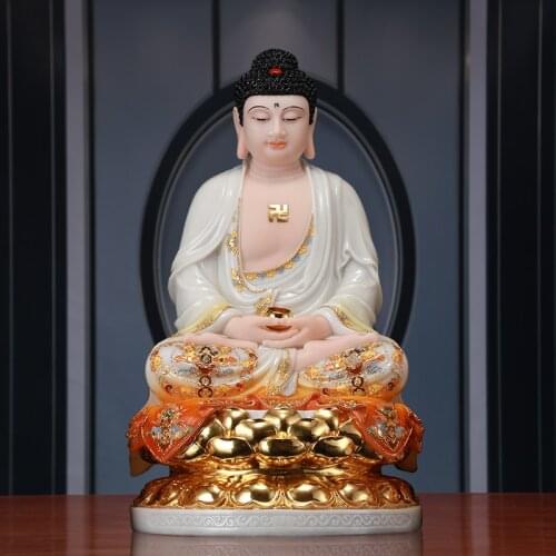 30cm large 2021 High grade jade color gilding Sakyamuni Buddha statue Buddhism Amitabha Buddha HOME shrine Effective protection
