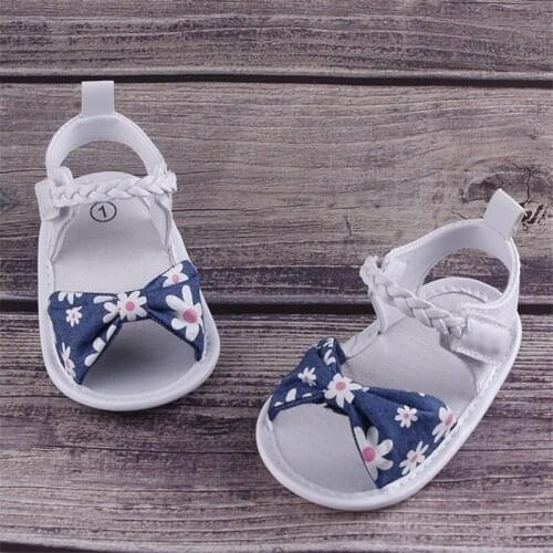 Baby Girl Shoes Toddler Kids Sandals Summer Bowknot Anti-Slip Crib Shoes Soft Sole Prewalker Newborn Infant Girl Sandals Booties