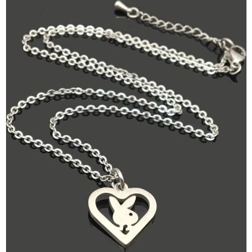 Rabbit Charm Stainless Steel Chain Necklace High Quality Stainless Steel Rabbit Pendant Chain Fashion Necklace