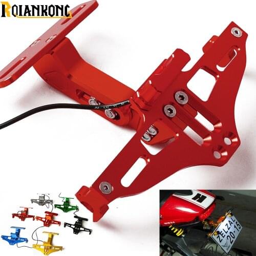 Motorcycle Rear License Plate Mount Holder with LED Light For Aprilia CAPANORD 1200 Rally ETV1000 MANA FALCO SL1000