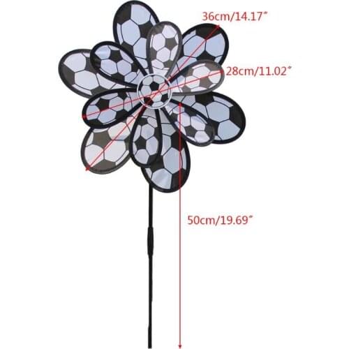 Kids Double Layer Football Windmill Wind Spinner Pinwheel Home Garden Yard Decor K1KC
