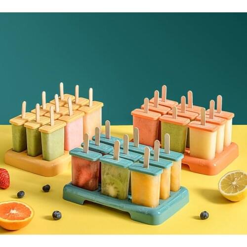 Homemade Ice Cream Mold 9 Popsicle Mold Set, Reusable Ice Cream Mold Popsicle Mold Ice Mold Ice Cream Silicone Mold