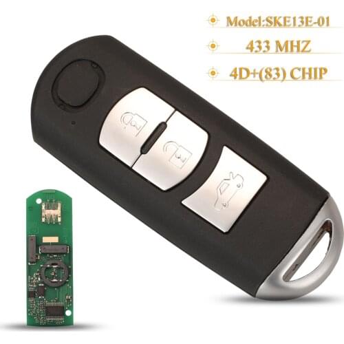 Kutery 5pcs 2/3 Buttons Remote Key Fob 433MHz 4D+(83) Chip For Mazda 3 6 2014-2017 Model:SKE13E-01