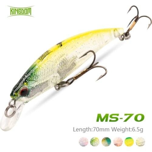 Kingdom Mini Minnow Fishing Lure 70mm 6.5g Vibrating Sinking Small Bass Perch Trout Pike Freshwater Fishing Wobblers Hard Bait