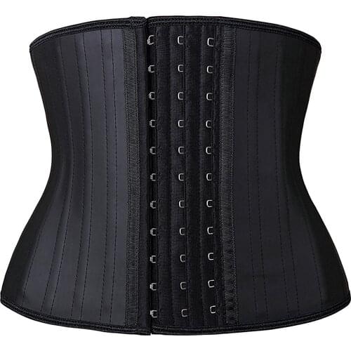 Latex Short Torso Waist Trainer Corset Workout Body Shaper Shapewear Women Belly Sheath Slimming Fajas Tummy Reduction Girdles