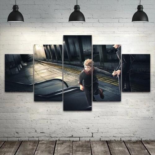 Wall Art 5 Pieces Japan Anime Yuji and Gojo Satoru Poster Home Decor HD Prints Jujutsu Kaisen Canvas Painting Framework Pictures