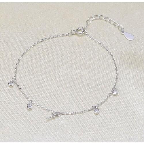 New Arrival 925 Sterling Silver Bracelet Settings Findings Mountings Base Parts Bangle for Akoya Edison Pearls Jade Coral Beads