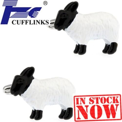 New Arrival White & Black Sheep Cufflink Cuff Link 2 Pairs Free Shipping TZG Brand