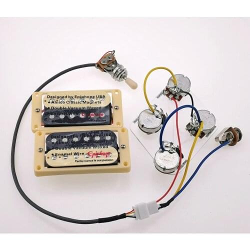 Original Epi LP Standard SG Electric Guitar Humbucker Pickup Zebra With Wiring Harness MADE IN KOREA