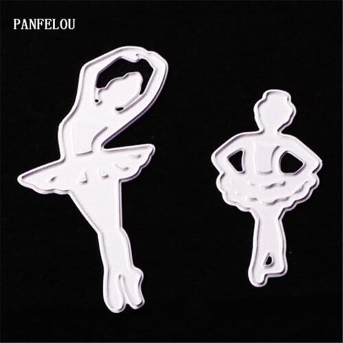 PANFELOU Easter Two ballerina girls Scrapbooking DIY album cards paper die metal craft stencils punch cuts dies cutting