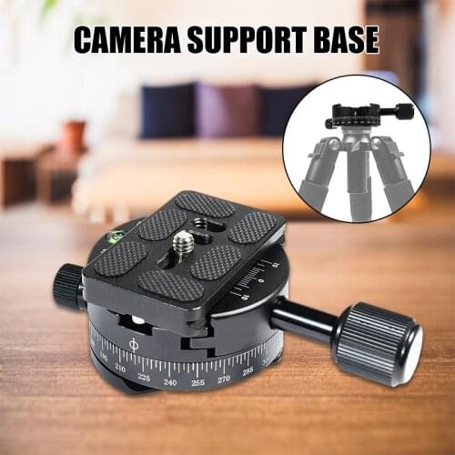 Panoramic Tripod Head with Indexing Rotator Aluminum Alloy 360 Degree Camera Panning Base with Level for DSLR Cameras TN88