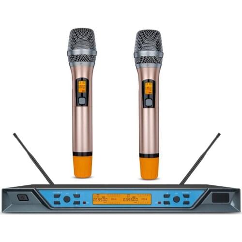 Bolymic UHF Professional Wireless Microphone System Karaoke Microphone 2 Radio Handheld KTV mic Cordless mic Set Auto Mute