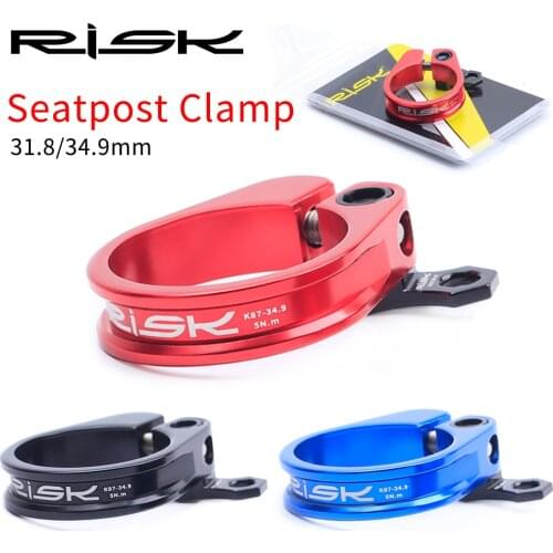 RISK 31.8/34.9mm Bicycle Seatpost Clamp Ultralight Aluminium Bike Seat Tube Fixed Ring With Cable Organizer MTB Road Bike Parts