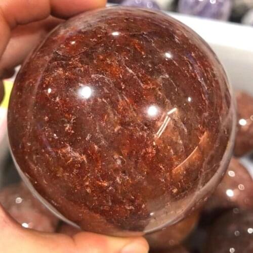 Natural Mineral Crystal Ball And Red Hair Grass Quartz Body, Home, Office, Garden Decoration And Spiritual Healing Stone