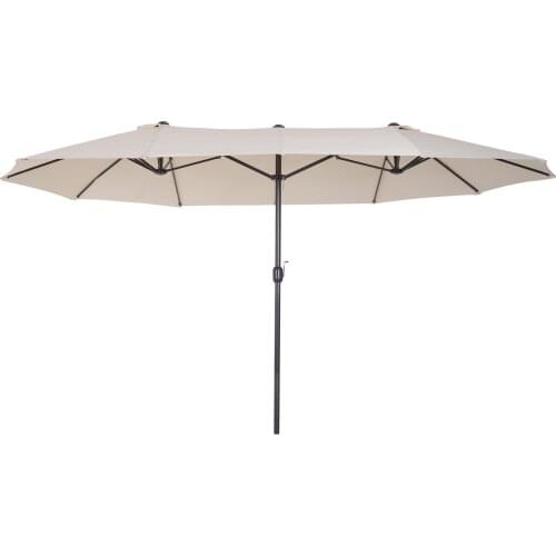 Outsunny sunshade sunshade double carp awnings terrace fabric polyester sun protection UV 4.6x2.7x2.4m cream