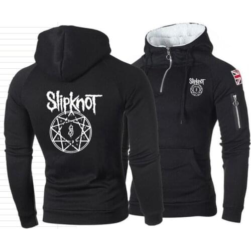 Rock Punk Rock Band DJ Half Zipper Hoodies Punk Hiphop Streetwear British Flag Men Hooded Tracksuit Mens Hoodie 225ggg