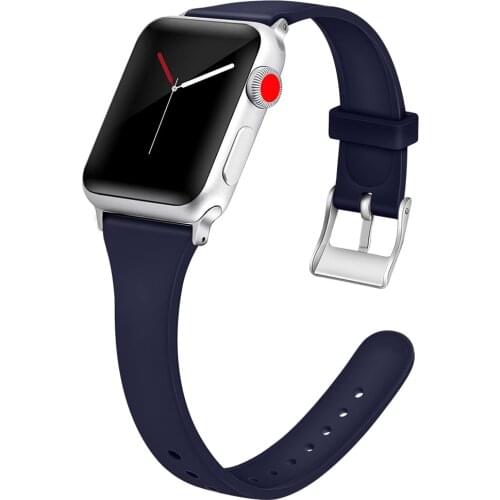 Slim Band for Apple Watch 5 44mm band Soft Silicone strap for iwatch bands Series 5 4 3 2 correa 42mm 40mm 38mm Bracelet wrist