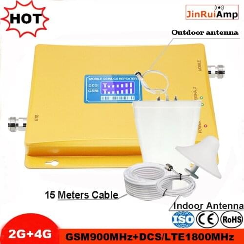 Cellular signal booster 2g 4g repeater GSM 900 4G LTE 1800 Signal Repeater Mobile Phone Antenna display Amplifier Repetidor